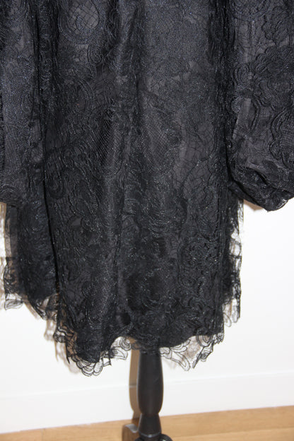 Robe Max Chaoul de couture noire en dentelle T. XXL /44