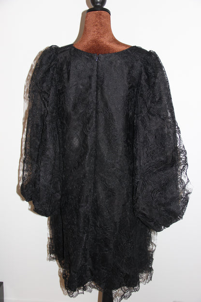 Robe Max Chaoul de couture noire en dentelle T. XXL /44