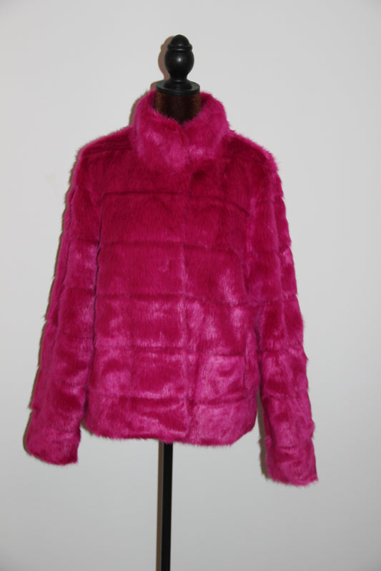 Blouson Karl Lagerfeld en fausse fourrure Fuchsia T.XL