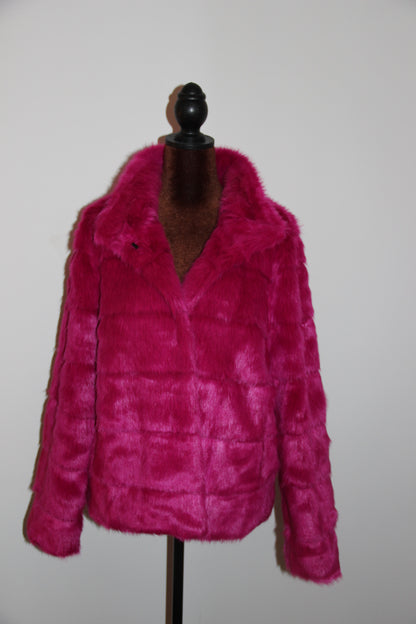 Blouson Karl Lagerfeld en fausse fourrure Fuchsia T.XL