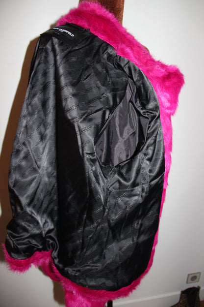Blouson Karl Lagerfeld en fausse fourrure Fuchsia T.XL