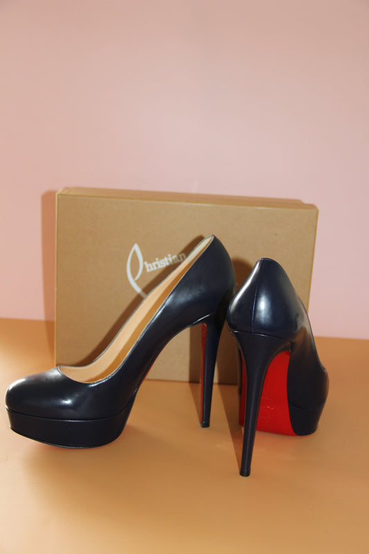 Escarpins Christian Louboutin à plateforme bleu marine T.40