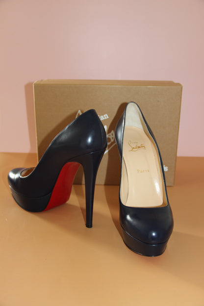 Escarpins Christian Louboutin à plateforme bleu marine T.40