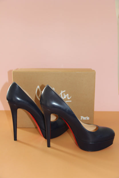 Escarpins Christian Louboutin à plateforme bleu marine T.40