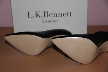 Escarpins L.K. Bennett London en cuir noir texturé effet lézard T.40