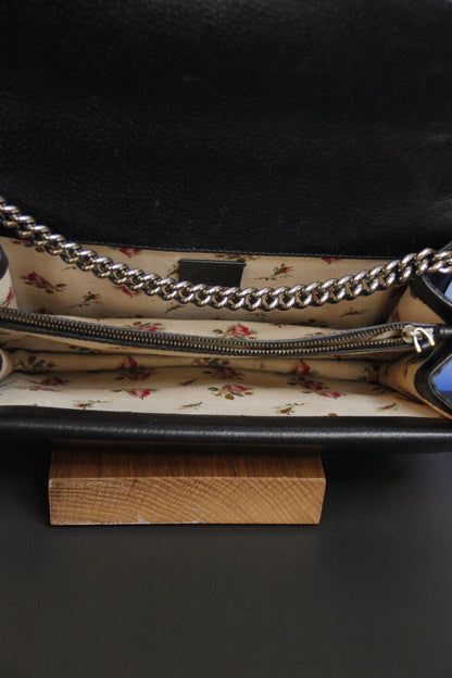 Sac à main GUCCI modèle 'Dionysus' en cuir noir