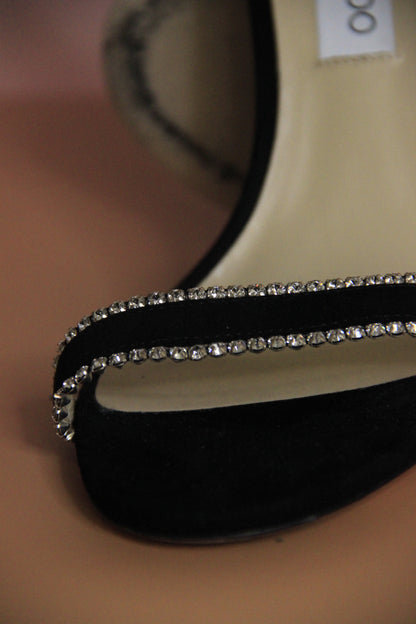 Sandales Jimmy Choo modèle Dochas noir et cristaux taille 40