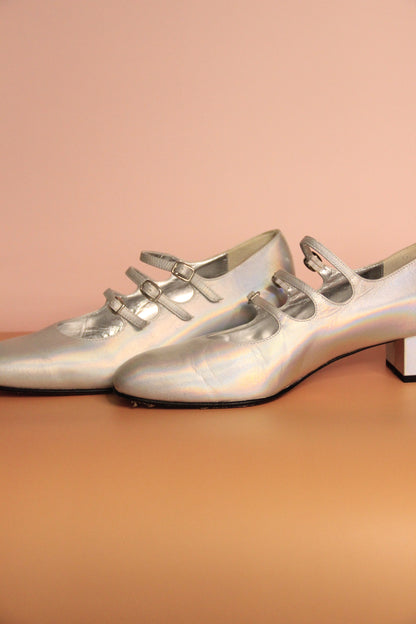 Babies CAREL Kina en cuir laminé argent taille 40