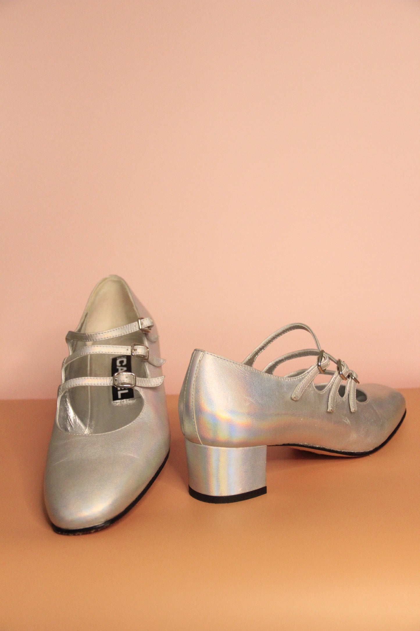 Babies CAREL Kina en cuir laminé argent taille 40