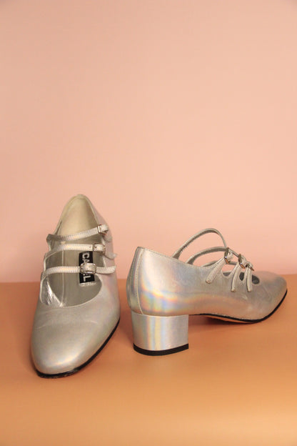 Babies CAREL Kina en cuir laminé argent taille 40