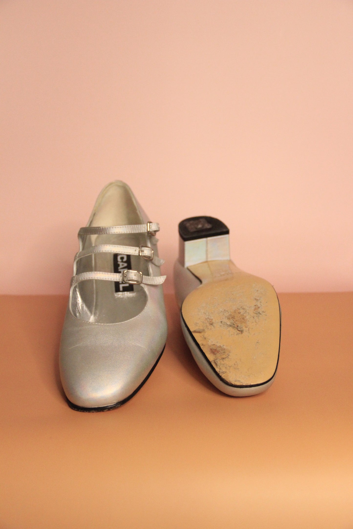 Babies CAREL Kina en cuir laminé argent taille 40