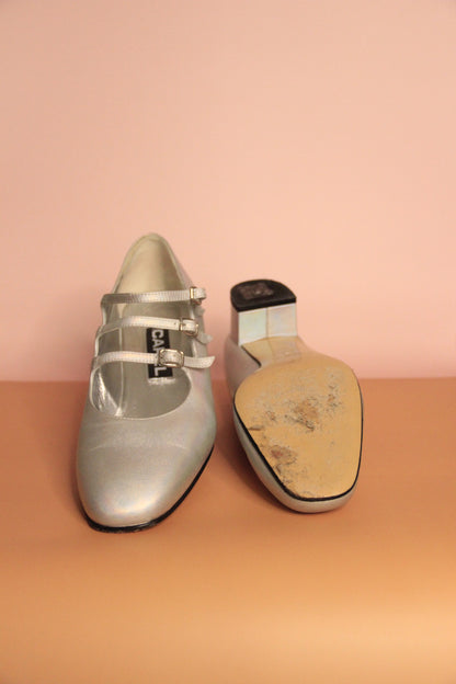 Babies CAREL Kina en cuir laminé argent taille 40