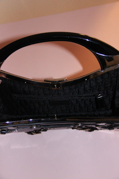 Sac Dior Bondage cuir vernis noir by Galliano