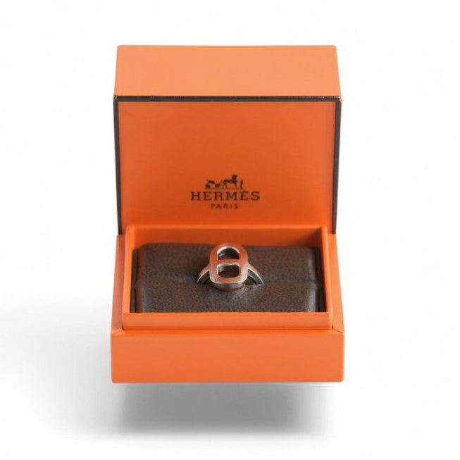 Bague Hermès modèle Chaîne d'Ancre en argent taille 51